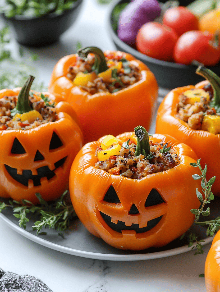 Spooky Surprise: Halloween Stuffed Bell Pepper Jack-o’-Lanterns That Steal the Show