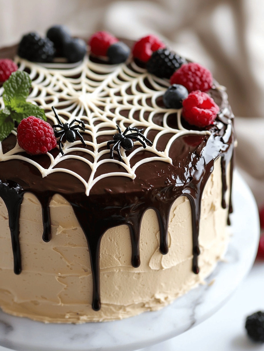 Spooky Elegance: The Halloween Spider Web Cake Masterpiece